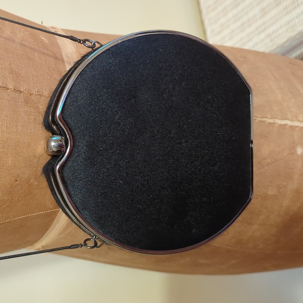 Zara Black Pony Hair Clutch Bag
